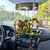 Tricoter des plantes de voiture mignonnes, décor succulent de plante de voiture pour BMW Jeep, plante de voiture suspendue, plantes suspendues au crochet, accessoires de voiture pour femmes