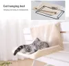 Esteiras penduradas cama de gato pet cat hammock luxo radiador cama inverno quente lã cesta redes metal quadro ferro dormir cama para gatos