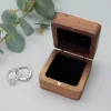 Craft Custom Walnut Wedding Ring Box Engraved Wedding Ring Bearer Box Customize Map Ring Holder Personalized Engagement Wedding Decor