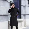 Trenchs pour hommes Printemps Automne Hommes Long Manteau Coupe-Vent Casual Conception Lâche Solide Mode Style Coréen Hommes Vestes Vêtements D'extérieur Z141