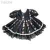Girl's Dresses Spanish Summer Embroidered Dark Backless Bow Dress Short Sleeve Dress Fashion Dress LDD240313