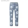 Men's Jeans Mens Jeans designers Jean Hombre trousers Flower Print Jean Pants Oversized Streetwear Straight Casual Men and Women Denim Trousers L240313