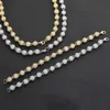 قلادة مخصصة للهيب هوب المثلجة المظلمة الساطع 8 مم الماس S925 Silver Ball Beads Chain Moissanite