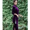 Etniska kläder höstar höst kinesiska qipao klänningar för kvinnor sexig vuxen kostym traditionella kläder qi pao kvinnas scen show cheongsam