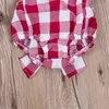 Strampler Pudcoco US Stock Born Säuglingskinder Baby Mädchen Sommer Schulterfrei Plaid Bow Strampler Stirnband für Alter 0-18 Monate