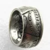 Bague en argent plaqué Morgan avec pièce de monnaie en forme de dollar, têtes, faite à la main, tailles 8 à 16, haute qualité, 2277