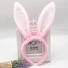 Favoris le bandeau de lapin Bunny Ear Ear Fluffy Hairband pour Pâques Holloween Party Sequin en peluche Cosplay Makeup Woman Girl Hair Accessoire