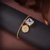 Bracciale Miumiu di design Il braccialetto quadrato in cristallo di diamante della famiglia Miao è stato progettato da un piccolo gruppo Ins Light Luxury Arrow trafigge il cuore Il nuovo nome della mano di Miss Miao