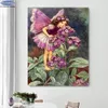 Алмазная картина 5D фиолетовые цветы для девочек, стразы, бабочка, фея, вышивка крестом, сделай сам, вышивка, мозаика, наклейка2079