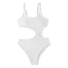 2024 New Women 's Swimsuit Fashion Solice Color One 세트 슬리밍 모임 수영복 보수적 해변 온천 수영복 여성