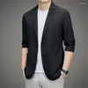 Men's Suits Small Suit Casual 2024 Spring Summer Ultra-Thin Slim Fit Single West Sun-Protective Clothing Waffle Cardigan