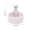 Creative Cartoon Cat Rabbit Candle Holders Resin Decorative Kitten Warming Paws Candlestick Gift for Cat Home Decor