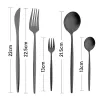 Zestawy 30pc Mat Matte Black Cutlery Setle ze stali nierdzewnej Widelec Rzyms łyżki zaczepowe oprogramowanie stołowe Zestaw stolika imprezy Hotel