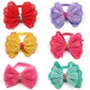 Dog Apparel 100pcs Pet Bowties Handmade Mesh Cloth Tie Bows Ties Bow Neck Accessory Holiday Grooming Prodtcs 6colour325A