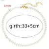 Other Trend 4 6 8 10mm White Pearl Chokers Necklace Clavicle Chain For Women Classic Elegant Wedding Neck Jewelry Love Pendant GiftL242313