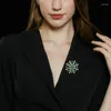 Brooches High-end Anti-exposure Crystal Flower For Woman Delicatr Scarf Buckle Inlaid Zircon Floral Broochpins Ornament