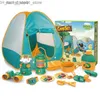 Tende giocattolo Tende giocattolo Tende da campeggio per bambini Set 21 pezzi Ragazzi Ragazze Fai finta di giocare con falò Frutta BBQ Include tenda da campeggio per bambini Lampada a olio per falò Q231220 L240313