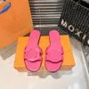 Isola Flat Mule Hausschuhe Damen Leder Revival Slides Circle Signature Fashioned Lock it Sandale aus weichem Kalbsleder Breiter Riemen vorne Sommersandalen Größe 35-42