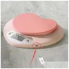 Weighing Scales Wholesale Pink Heart Mini Electronic Digital Kitchen Scale Accurate Gram Baking 2000G/0.1G Drop Delivery Office School Dhzkn