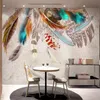 Papel de Parede Custom Wallpaper 3d Po Murals Retro American Fashion Color Feather Texture Art Background Wall Paper1222K