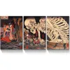 Toile numérique par Ho Me Lili, Art mural Takiyasha, la sorcière et le squelette Spectr E Ukiyo, décoration de maison moderne