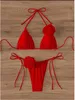 Yüzme Giyim S.XL Seksi 3d Çiçekler Halter Strappy Bikini Bayan Mayo Bayanlar Mayo İki Parça Set Bikini Banyo K5297 Su Sporları 240311