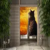 Zasłony japońskie śmieszne drzwi kota zasłona kociak wydrukowane przegrody drzwi kuchenne lniane zasłony kawiarnia wisząca półkurty