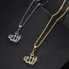 Pendant Necklaces Fashion Crystal Pendant Necklace Gifts Sweater Chain Necklaces Allah Golden Color Necklace Chain Simulated Anchor IslamicL242313