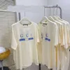 Designer Luxury Guggi Classic 24 Summer Light Blue 3D Pit Pattern Belt Unisex High Edition Par T-shirt