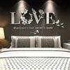 Autocollants muraux d'amour de feuille 3D, autocollant de citation d'art de lettrage pour salon chambre à coucher, autocollant Mural en acrylique amovible, décoration d'art pour la maison233A