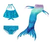 Dzieci Syrenka do pływania Suit 3PCS Syrenka Ogony Swimpable Swimsuid Mermaid Costume Ubrania stroje kąpielowe