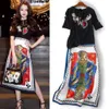 Fan Bingbing Dilraba Star Same Fashion Ethnic Style Heavy Industry Embroidered Half Skirt Chiffon Shirt Two Piece Set