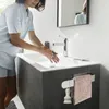 Ręczniki ręczników Czarny stojak na łazienkę Pierścień samoprzylepny do ściany szafki kuchenne gadżety gospodarstwa domowego 240325