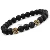 Frisado Moda Pedra Natural Preto Matte Strands Pulseira Para Mulheres Homens Cura Ncing 8mm Beads Micro Zircon Pave Bead Pulseiras Handm Dhujf