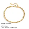 Fußkettchen Damen Hand Twist Kette Goldfarbe für Frauen Schmuck Sommer Accessoires Großhandel Tropfen verblassen nicht 4mm