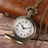 Pocket Watches Brons Sovjetunion Sovjet Sickle Hammer Design Antik Arabiskt nummer Quartz Watch Pendant Clock CCCP Ryssland Emblem Communism