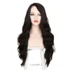 Big Wavy Long Curly Hair Front Lace Head Cover Natural Look syntetisk full curl peruk för daglig slitage cosplay gg