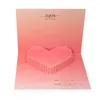 Gift Wrap Creative Beautiful Valentine's Up Cards Handgjorda 3D Heart gratulationskort Gradient Färg Kärlek Vykort