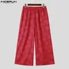 Men's Pants INCERUN 2024 Handsome Pantalons Fashionable Loose Love Printed Wide Leg Long Leisure Street Trousers S-5XL