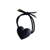 Accessoires pour cheveux Designer Corde Sweet Black Love Scrunchie Rubber Band Logo Élastique de haute qualité Marque Ponytail Holder Luxe Drop Deli Otttx