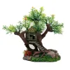 Décorations d'aquarium en résine, maison d'arbre avec détails réalistes, cachette pour poissons Betta, accessoires d'aménagement paysager