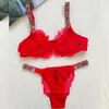 Conjuntos de sutiãs 2 peça push up sutiã e calcinha ajustável strass renda letra marca design roupa interior 2024 mulheres lingerie sexy conjunto