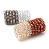 Hair Clips 4Pc/Lot Telephone Line Elasticity Rubber Crystal Accessory Women Headwear Elastic Band For Girl Jewelry Springs