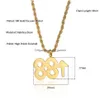 Pendentif Colliers Design de mode 88 Up pendentifs collier pour hommes Punk Hip Hop en acier inoxydable argent or couleur chaîne cadeau bijoux Dro Dhuh2