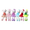 Söt kanin slitage med klänning plysch leksak fylld mjuka djurdockor balett kanin för barn barn födelsedagspresent