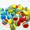 EVA Regenboog Gestreepte Schuim Golfballen Zachte Bal voor Indoor Golfpraktijk Kinderen of Huisdier Kat Speelgoed 42mm 50 Stuks THANKSLEE 240301