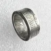 Anello portamonete Anelli artigianali Vintage fatto a mano da Kennedy Mezzo dollaro placcato argento Taglia USA 8-16#304s