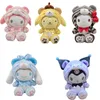 Simpatico cartone animato serie di trasformazione modello orso, modello tigre bambola di peluche Kulomi unicorno bambola di peluche Cinnamoroll Melody