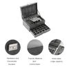 Серый 3-слойный фланелевой органайзер для ювелирных изделий, коробка, ожерелья, серьги, кольца, держатель для дисплея, чехол для женщин, большая вместимость 240309