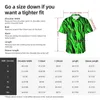 Men's Casual Shirts Green Tiger Print Beach Shirt Men Retro Animal Summer Short Sleeve Pattern Loose Oversized Blouses Gift Idea